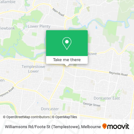 Williamsons Rd / Foote St (Templestowe) map