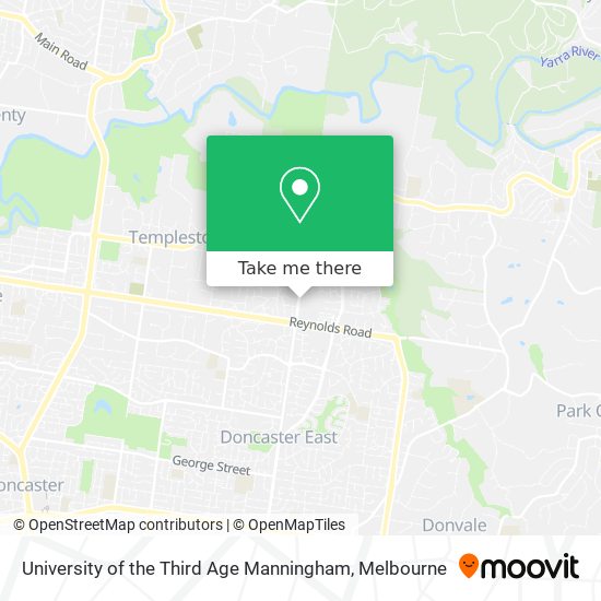 University of the Third Age Manningham map