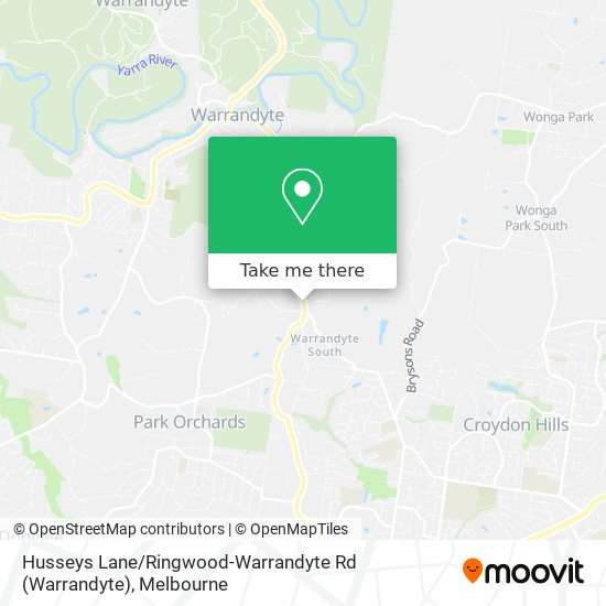 Mapa Husseys Lane / Ringwood-Warrandyte Rd