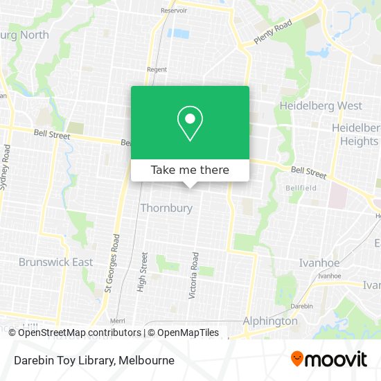 Mapa Darebin Toy Library