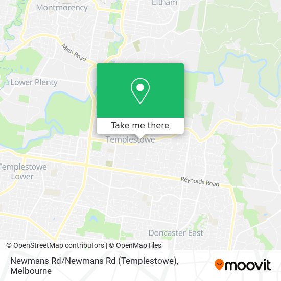 Mapa Newmans Rd / Newmans Rd (Templestowe)