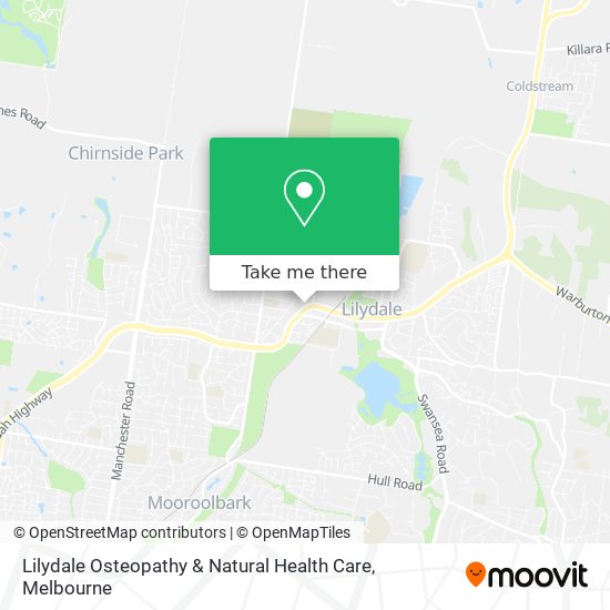 Lilydale Osteopathy & Natural Health Care map