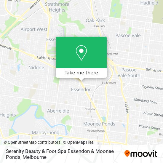 Serenity Beauty & Foot Spa Essendon & Moonee Ponds map