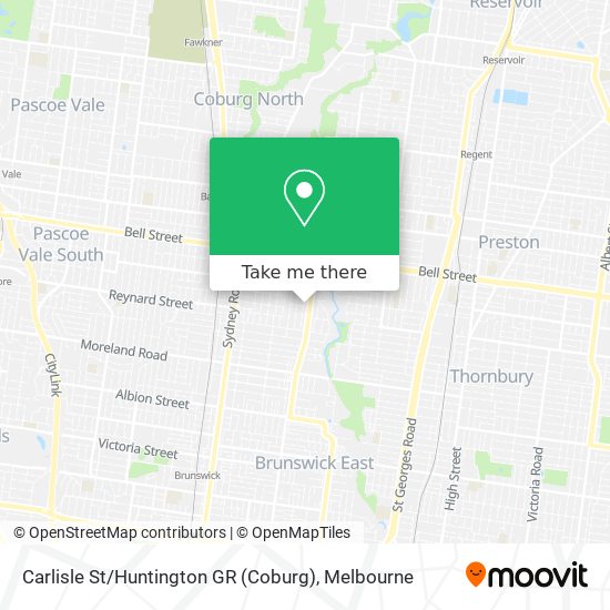 Carlisle St / Huntington GR (Coburg) map