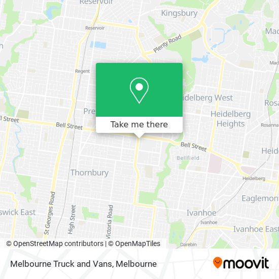 Melbourne Truck and Vans map