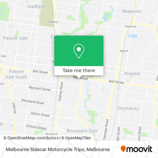 Mapa Melbourne Sidecar Motorcycle Trips