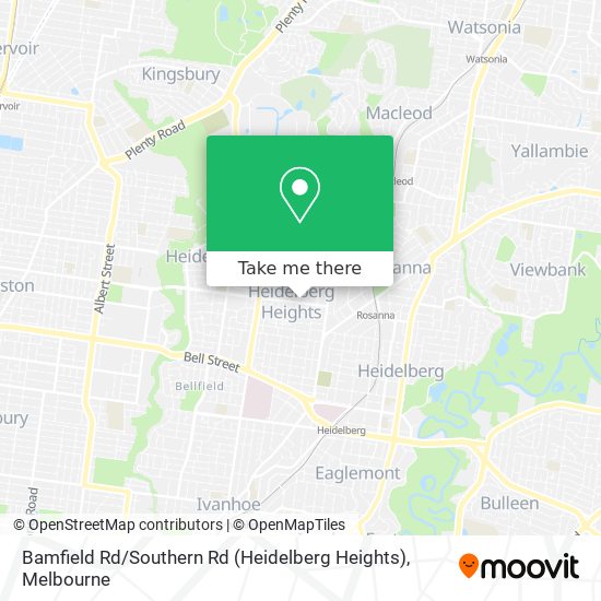 Bamfield Rd / Southern Rd (Heidelberg Heights) map