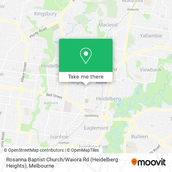 Rosanna Baptist Church / Waiora Rd (Heidelberg Heights) map