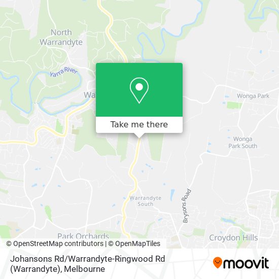 Johansons Rd / Warrandyte-Ringwood Rd map