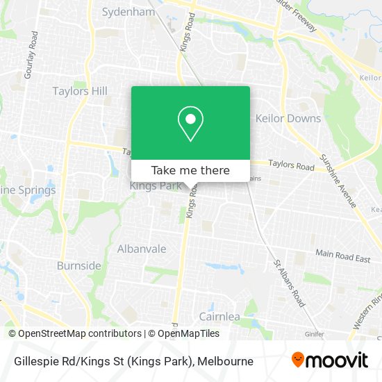 Gillespie Rd / Kings St (Kings Park) map