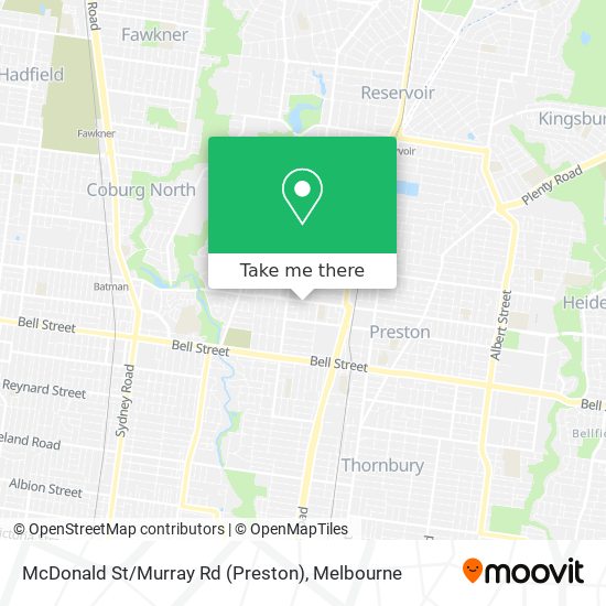McDonald St / Murray Rd (Preston) map