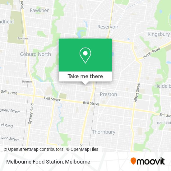 Mapa Melbourne Food Station