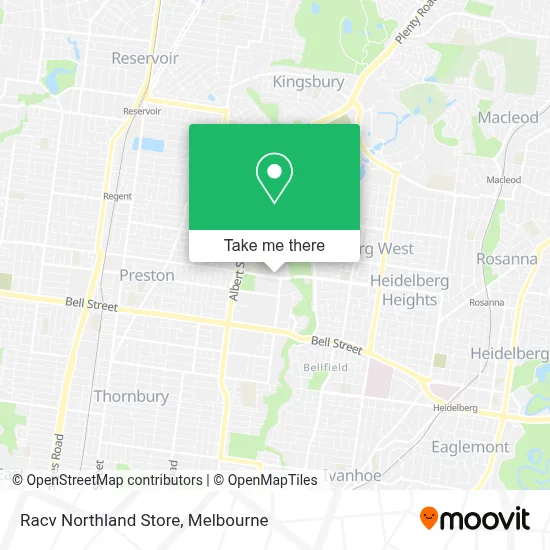 Mapa Racv Northland Store