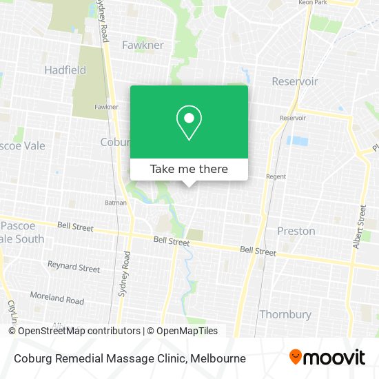 Mapa Coburg Remedial Massage Clinic