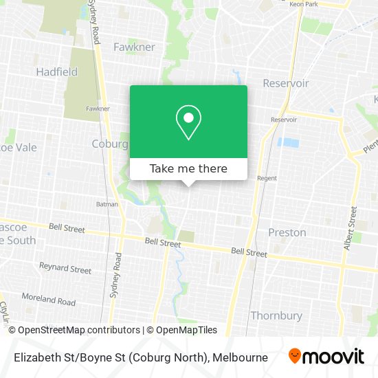 Elizabeth St / Boyne St (Coburg North) map