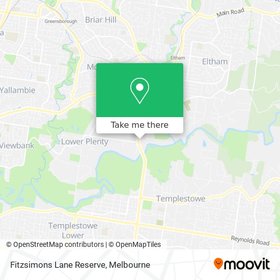 Fitzsimons Lane Reserve map