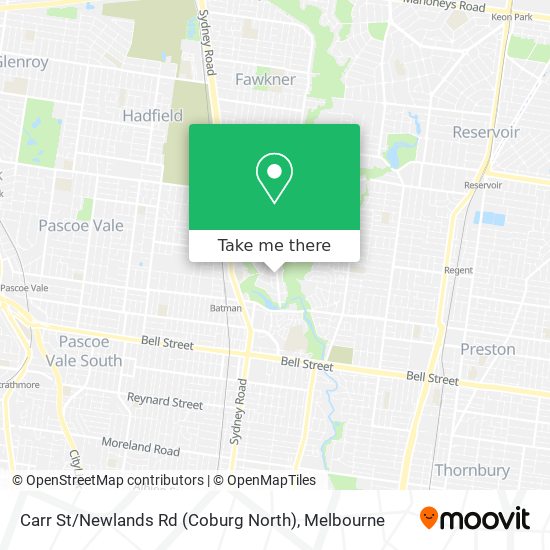 Carr St / Newlands Rd (Coburg North) map