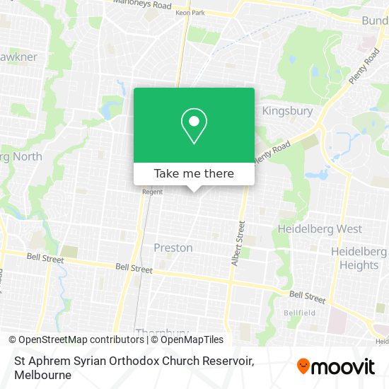 St Aphrem Syrian Orthodox Church Reservoir map