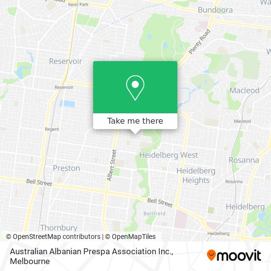 Australian Albanian Prespa Association Inc. map