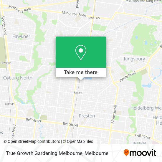 True Growth Gardening Melbourne map