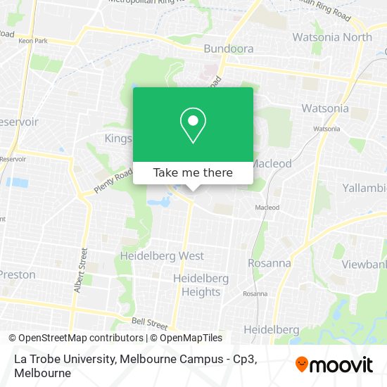 La Trobe University, Melbourne Campus - Cp3 map