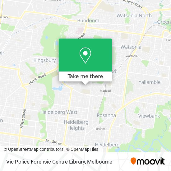 Vic Police Forensic Centre Library map