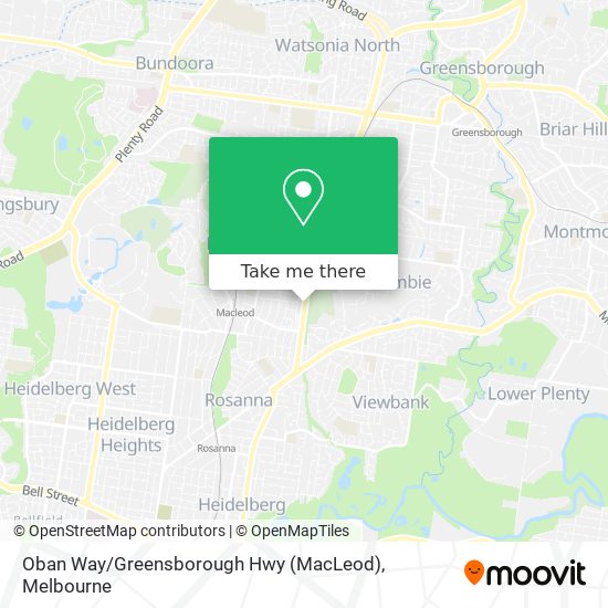 Oban Way / Greensborough Hwy (MacLeod) map