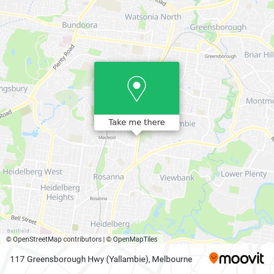 117 Greensborough Hwy (Yallambie) map