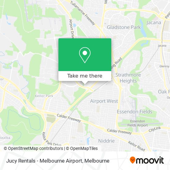 Mapa Jucy Rentals - Melbourne Airport