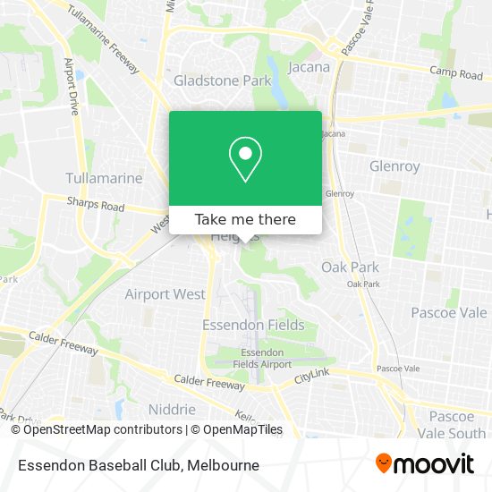 Essendon Baseball Club map