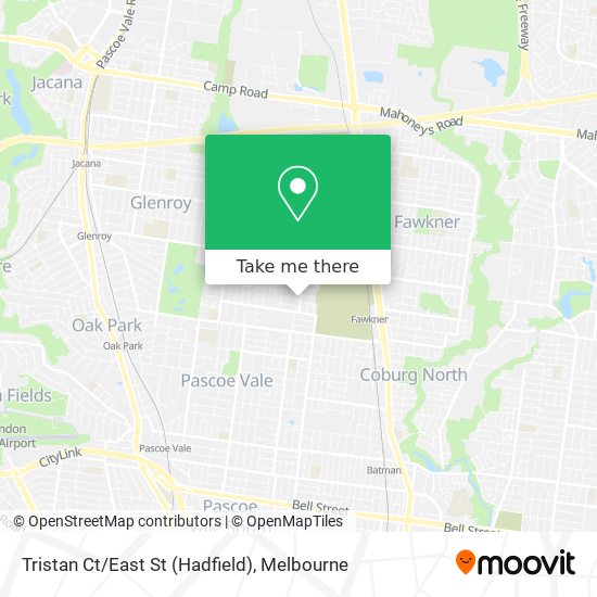 Mapa Tristan Ct/East St (Hadfield)