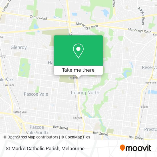 St Mark's Catholic Parish map