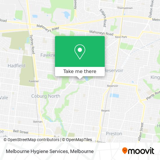 Mapa Melbourne Hygiene Services