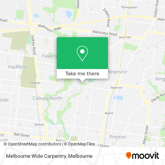 Melbourne Wide Carpentry map