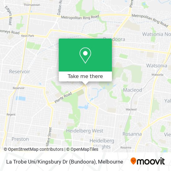 La Trobe Uni / Kingsbury Dr (Bundoora) map