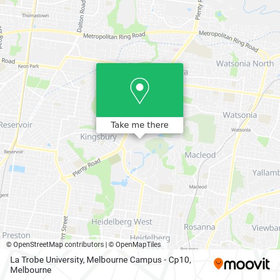 La Trobe University, Melbourne Campus - Cp10 map
