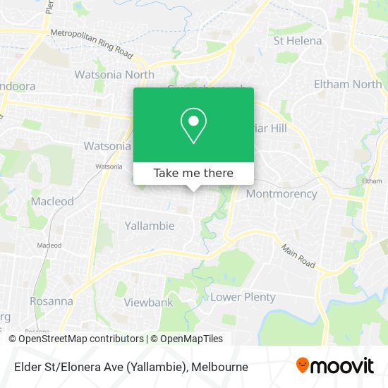 Elder St / Elonera Ave (Yallambie) map
