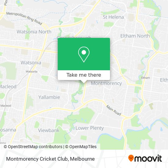 Montmorency Cricket Club map