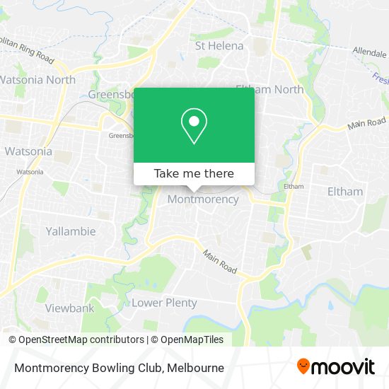Montmorency Bowling Club map