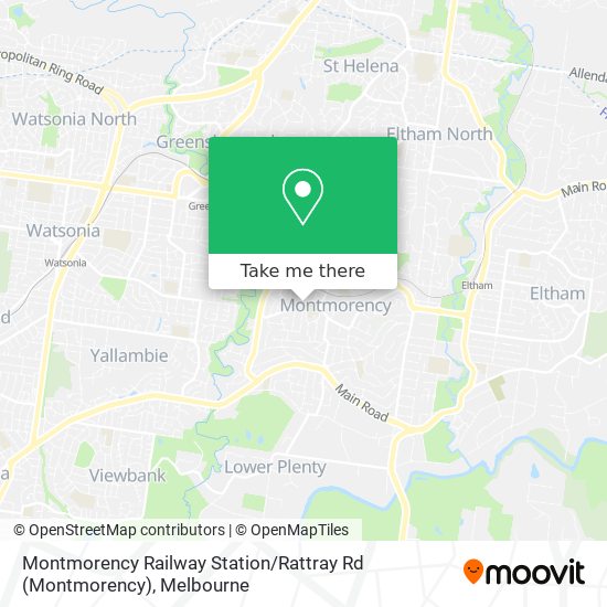 Montmorency Railway Station / Rattray Rd map