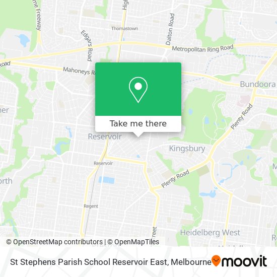 St Stephens Parish School Reservoir East map