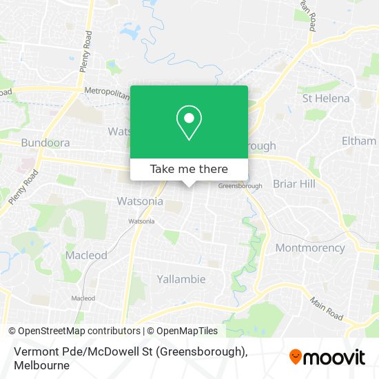 Vermont Pde / McDowell St (Greensborough) map
