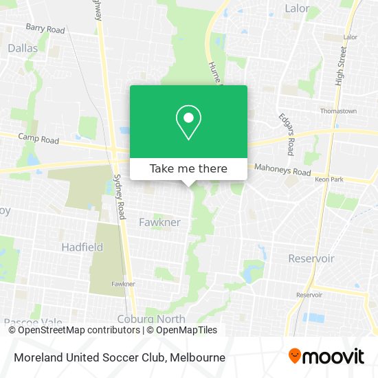Moreland United Soccer Club map