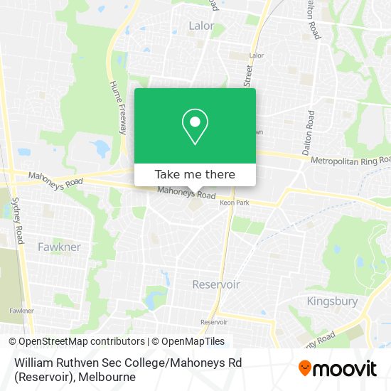 William Ruthven Sec College / Mahoneys Rd (Reservoir) map