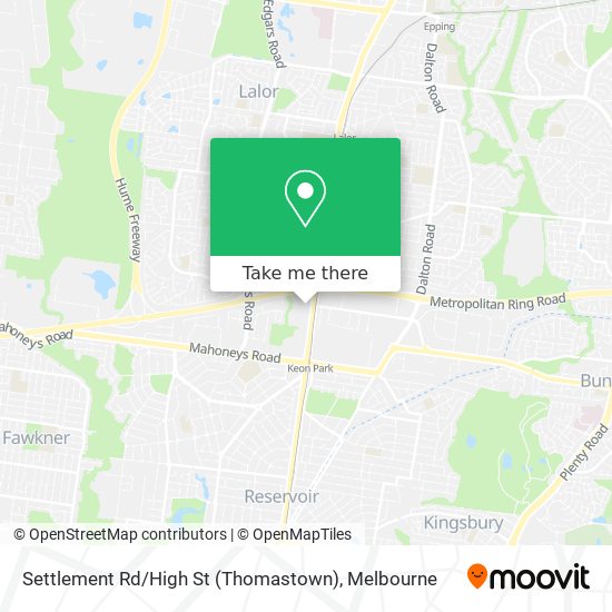 Mapa Settlement Rd / High St (Thomastown)