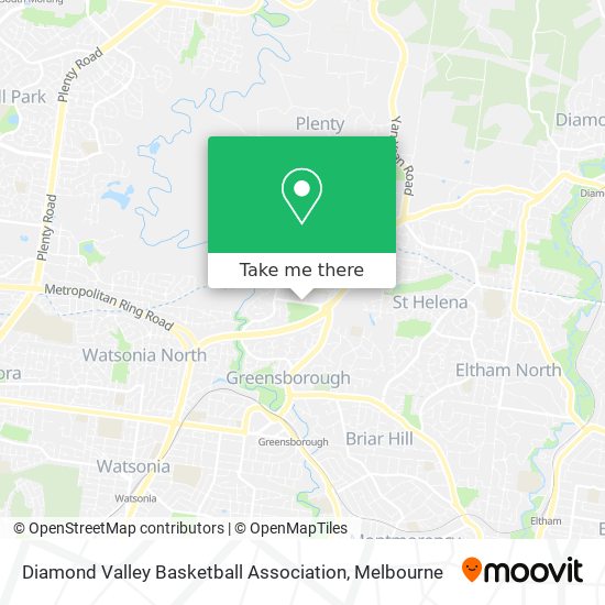 Diamond Valley Basketball Association map