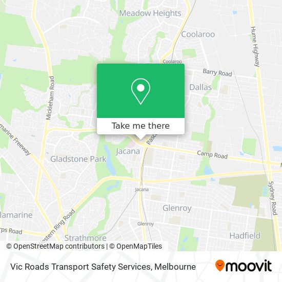 Vic Roads Transport Safety Services map