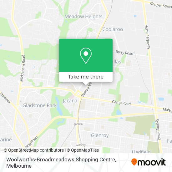 Woolworths-Broadmeadows Shopping Centre map