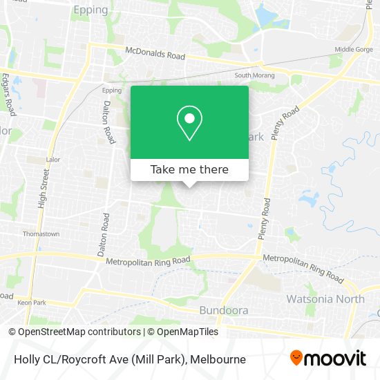 Holly CL / Roycroft Ave (Mill Park) map
