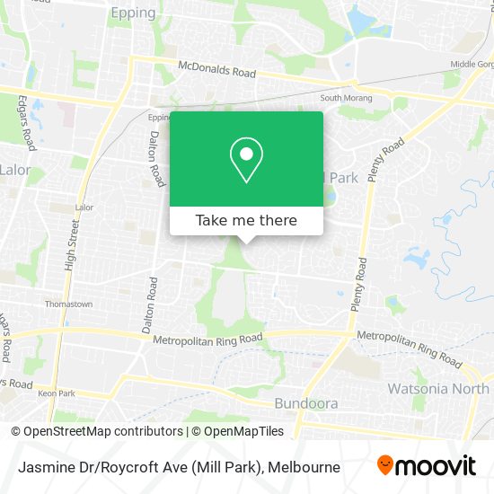 Jasmine Dr / Roycroft Ave (Mill Park) map